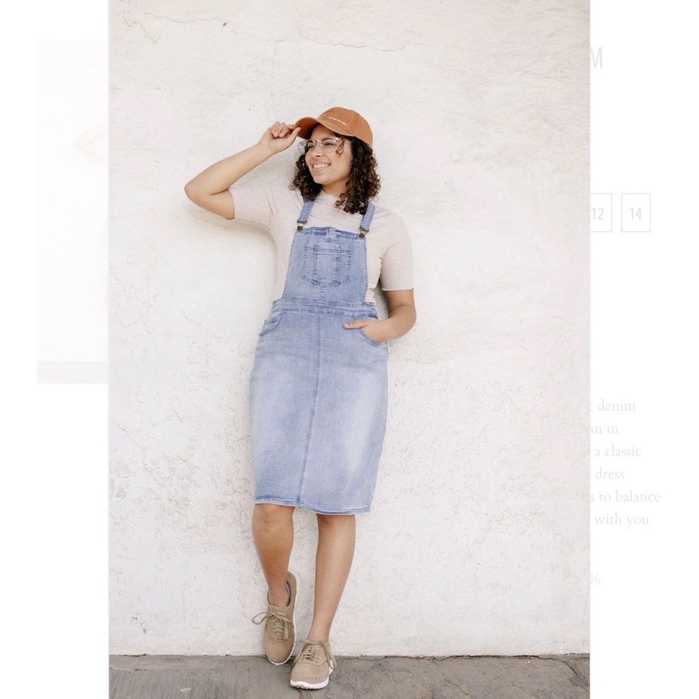 The Main Street Exchange denim overall dress, size 2